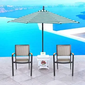 Set of 4 Stacking Metal Patio Dining Chairs - Durable Comfort