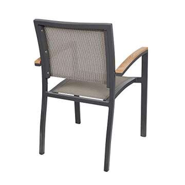 Set of 4 Stacking Metal Patio Dining Chairs - Durable Comfort