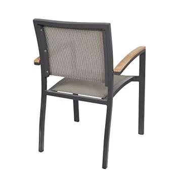 Set of 4 Stacking Metal Patio Dining Chairs - Durable Comfort