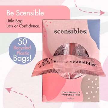 Scensibles Personal Care Disposal Bags (50 Count) - For Tampons, Pads, Liners, Condoms & More - Disc...