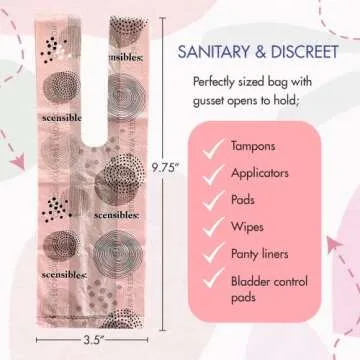 Scensibles Personal Care Disposal Bags (50 Count) - For Tampons, Pads, Liners, Condoms & More - Discreet, Hygienic & Odor-Reducing Disposal Solution