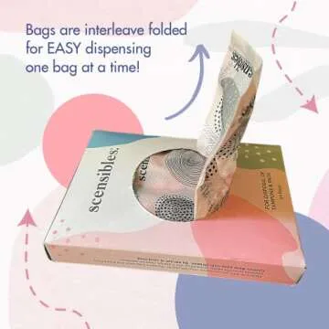 Scensibles Personal Care Disposal Bags (50 Count) - For Tampons, Pads, Liners, Condoms & More - Discreet, Hygienic & Odor-Reducing Disposal Solution