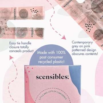 Scensibles Personal Care Disposal Bags (50 Count) - For Tampons, Pads, Liners, Condoms & More - Discreet, Hygienic & Odor-Reducing Disposal Solution