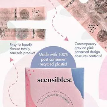 Scensibles Personal Care Disposal Bags (50 Count) - For Tampons, Pads, Liners, Condoms & More - Discreet, Hygienic & Odor-Reducing Disposal Solution