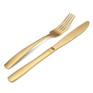 Bysta 20-Piece Matte Gold Stainless Steel Flatware Set