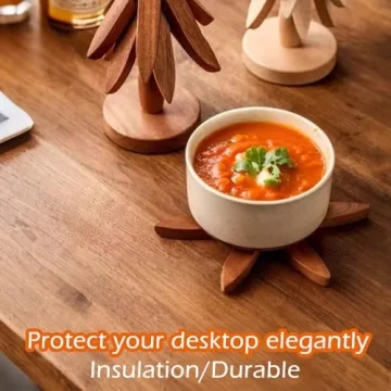 JILITSE Wooden Tree Trivets - Set of 3 Eco-Friendly Kitchen Accessories