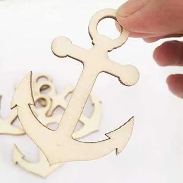 KCHEX 30 Pcs Wooden Anchor Cutouts for DIY Crafting