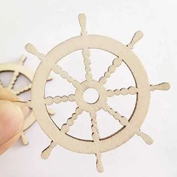 KCHEX 30 Pcs Wooden Anchor Cutouts for DIY Crafting