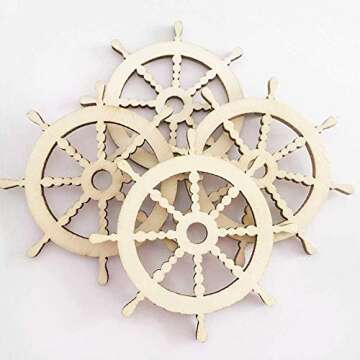 KCHEX 30 Pcs Wooden Anchor Cutouts for DIY Crafting