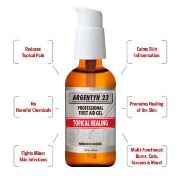 Argentyn 23 Professional Silver First Aid Gel - Natural Skin Healing Solution, 2oz Pump