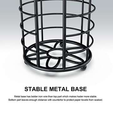 Kerisgo Toilet Paper Holder Stand, Freestanding Bathroom Toilet Paper Organizer, 3 Mega Roll Toilet Paper Holder for Under Sink, Vanity, Cabinet Shelf (Black)