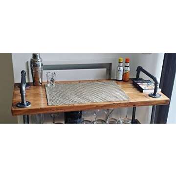 Stylish WGX Design Wood and Metal Wine Rack Serving Cart with Wheels for Home