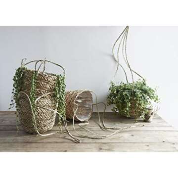 Natural Seagrass Hanging Planter for Indoor Plants