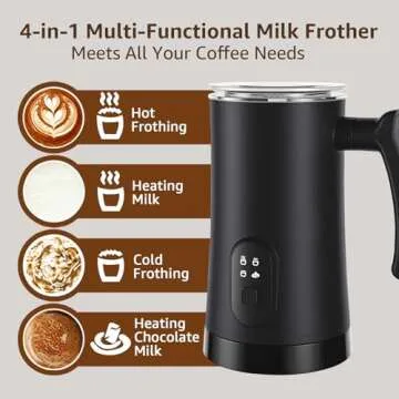 4-in-1 Electric Milk Frother for Lattes and More