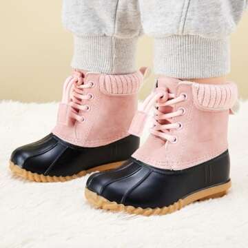 BMCiTYBM Waterproof Toddler Snow Boots - Warm Fur Insulation, Easy On