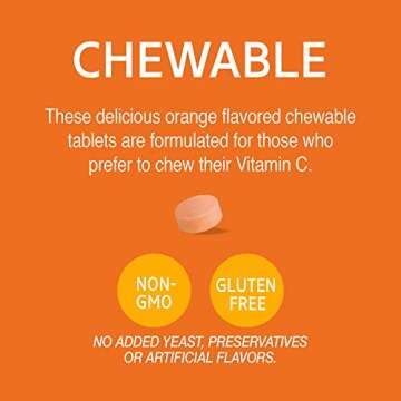 21st Century Vitamin C 500mg Chewables (110 Count), Daily Immune Support Vitamin C Supplement for Women & Men with Antioxidants, Non-GMO, Gluten Free, No Added Yeast or Artificial Flavors