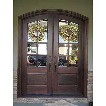 LSKYTOP Artificial Daisy Flower Wreath - 23Inch Wildflower Spring Floral Wreath Fake Flower Wreath Spring/Summer Wreath for Front Door Home Decor