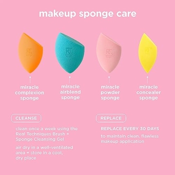 Real Techniques Miracle Powder Sponge 2 Count for a Flawless Finish