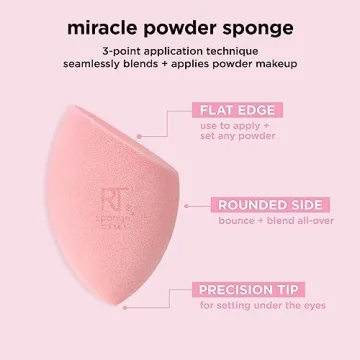 Real Techniques Miracle Powder Sponge 2 Count for a Flawless Finish