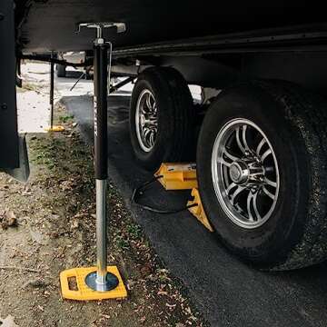 Camco Camper/RV Stabilizing Jack Pads - Features Interlocking Design & Includes Handy Strap for RV S...