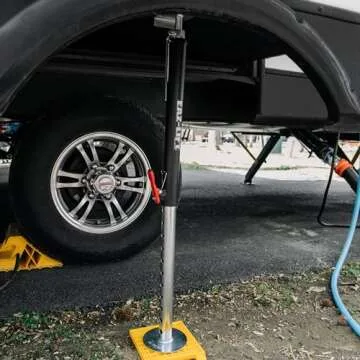 Camco Camper/RV Stabilizing Jack Pads - Features Interlocking Design & Includes Handy Strap for RV Storage and Organization - Molded of Strong UV Stabilized Polypropylene - 4-Pack (44595)