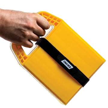 Camco Camper/RV Stabilizing Jack Pads - Features Interlocking Design & Includes Handy Strap for RV Storage and Organization - Molded of Strong UV Stabilized Polypropylene - 4-Pack (44595)
