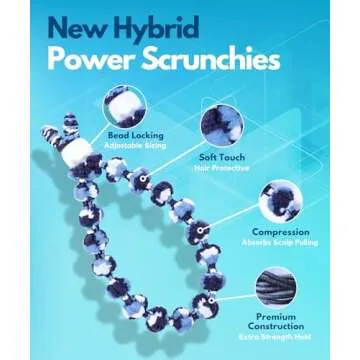 Bunzee Bands - Plush Knit Soft Hair ties - Patented Adjustable Ponytail Holders [2 Count, Black]