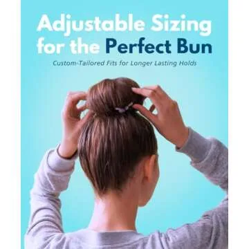 Bunzee Bands - Plush Knit Soft Hair ties - Patented Adjustable Ponytail Holders [2 Count, Black]