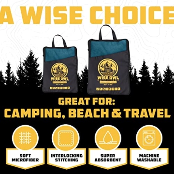 Wise Owl Camping Towel Ultra Soft Quick Dry Microfiber