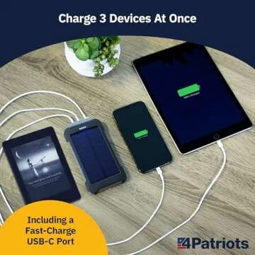 4Patriots Patriot Power Cell CX: Emergency Solar Power Bank with USB-C Fast-Charging Port - 4 Pack