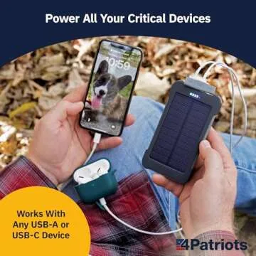 4Patriots Patriot Power Cell CX: Emergency Solar Power Bank with USB-C Fast-Charging Port - 4 Pack