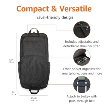 Amazon Basics Premium Travel Garment Bag for Suits & Dresses