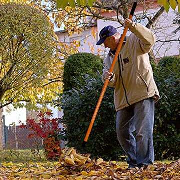 Ashman Bow Rake (1 Pack) – Heavy Duty Rake to Gather Fallen Leaves, Equipped with Rubber Grip Handle for a Strong Hold When Working – Rust Resistant.