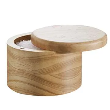 Ayesha Curry Stylish Parawood Salt Cellar with Lid