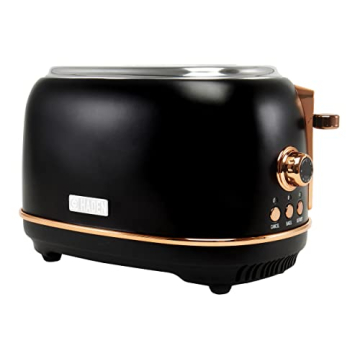Haden Heritage 2-Slice Toaster: Elegant Black & Copper with Adjustable Browning