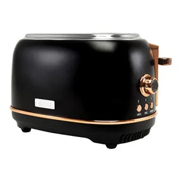 Haden Heritage 2-Slice Toaster: Elegant Black & Copper with Adjustable Browning