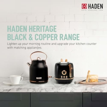 Haden Heritage 2-Slice Toaster Adjustable Browning Black Copper