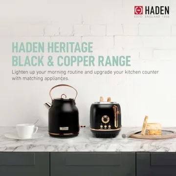 Haden Heritage 2-Slice Toaster Adjustable Browning Black Copper