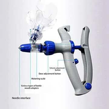 YUELY 5ml Veterinary Injector Adjustable and Continuous Automatic Self Refill Syringe for Livestock Cattle Chicken Sheep Pig