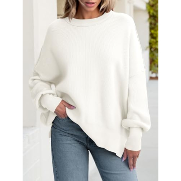 Stylish ANRABESS Women Fall Oversized Knit Pullover