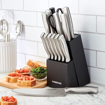 Farberware 15-Piece High-Carbon Knife Set - Sharp & Sleek