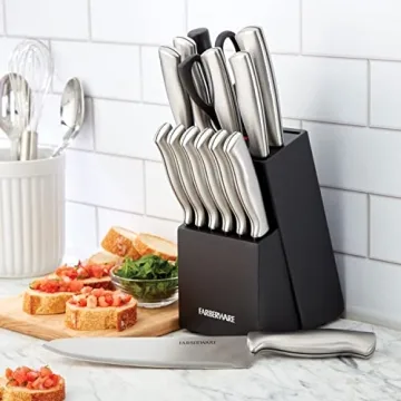 Farberware 15-Piece High-Carbon Knife Set - Sharp & Sleek