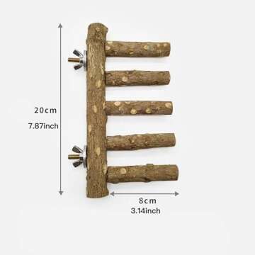 AWXZOM Natural Wood Bird perches Bird Ladder Perch Parrot Ladder Hamster Climbing Toys Nature Wood S...