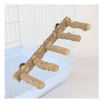 AWXZOM Natural Wood Bird perches Bird Ladder Perch Parrot Ladder Hamster Climbing Toys Nature Wood Stand Parrot Chew Toy for Small Animal