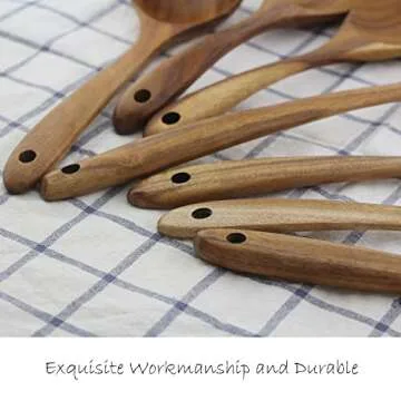 ADLORYEA Wooden Cooking Utensils Set - 7-Piece Healthy Essentials
