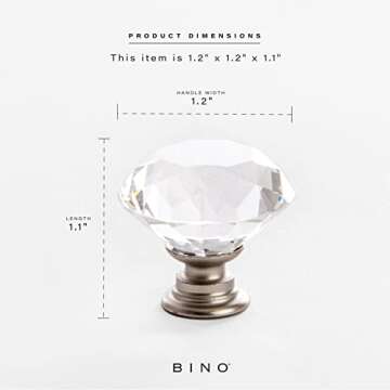 BINO 12-Pack Elegant Crystal Cabinet Knobs – 1.25 Inch