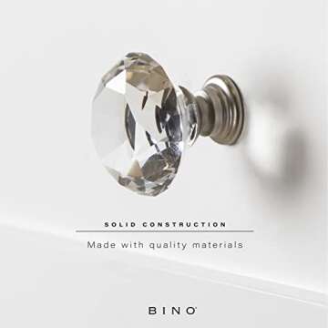 BINO 12-Pack Elegant Crystal Cabinet Knobs – 1.25 Inch