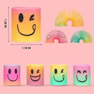 AZEN Mini Spring Party Favors for Kids 3-5 4-8, Goodie Bags Stuffers for Birthday Party, Classroom Prizes Kids Prizes, Small Bulk Toys Gifts (4 Smile)