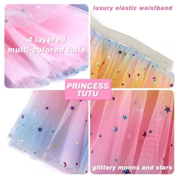 Creatoy Unicorn Costume with Rainbow Tutu for Kids