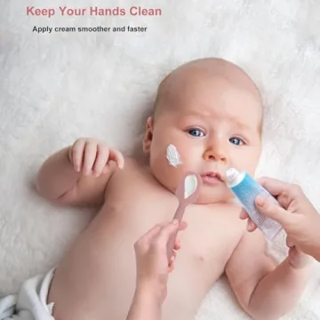 3 Pack Baby Diaper Cream Spatula Applicator, Soft Silicone Butt paste Spatula Diaper Cream Brush with Suction Cup Base (Cyan, Pink, Green)